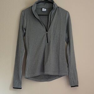Nike Women's Dri Fit Gray Zip-Up Athletic Jacket Thumb Holes